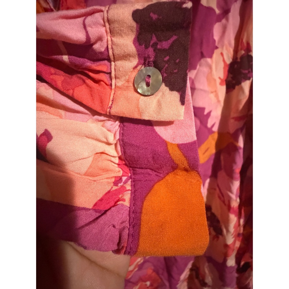 DR2 by Daniel Rainn Womens XL Pink Orange Floral Long Sleeve Blouse ZDR14064RY7 - Picture 5 of 7